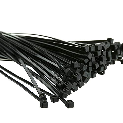 SYD CHEN 6 Inch Black Zip Ties (100 Pieces), 40lb Strength, Nylon Cable Wire Ties