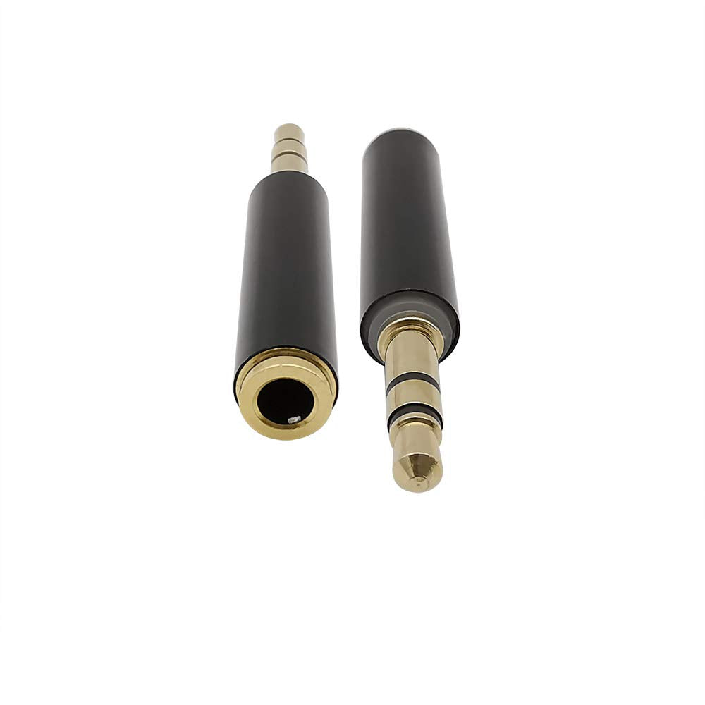 VizGiz 2 Pack TRRS to TRS Adapter 3.5mm Plug Jack 1/8'' Connector Converter for Phone Earphone Headphone Earbuds Microphone 4 Pole to 3 Pole Computer