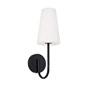 Capital Lighting 655211MB-550 Averitt Soft White Glass Wall Sconce, 1-Light 60 Watt, 17" H x 6" W, Matte Black
