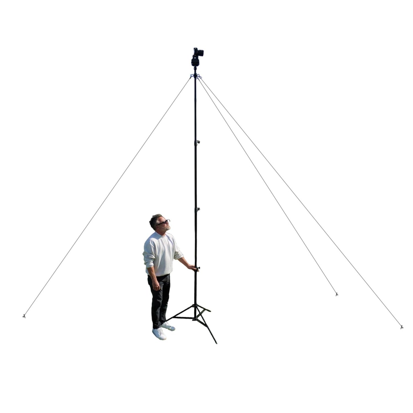 Glide Gear TST 12 12-Foot Tripod Stand - Air-Cushioned Telescoping Sections, Heavy-Duty Aluminum Construction, Adjustable Height, Supports Cameras Up