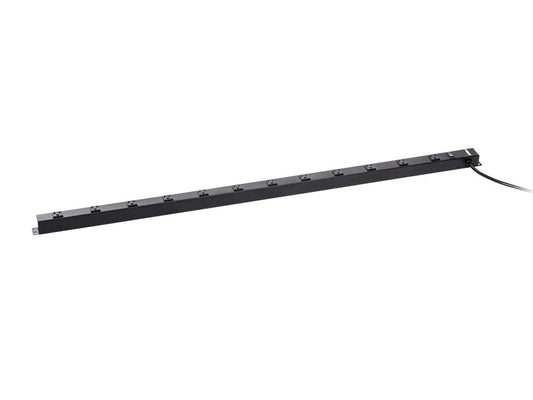 Monoprice Power & Surge - 12 Outlet 4 Feet Metal Power Strip - 6 Feet Cord - Black | 15A / 125V / 1875W