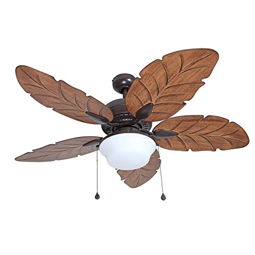 HARBOR BREEZE E-WK52NWZ5C1L Waveport 52-in Weathered Bronze Downrod Mount Ceiling Fan with Light Kit