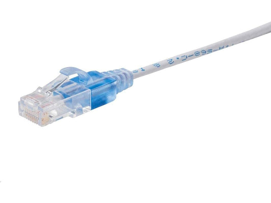 Monoprice Cat6A 25ft White 5-Pk Patch Cable UTP 30AWG 10G Pure Bare Copper Snagless RJ45 SlimRun Series Ethernet Cable