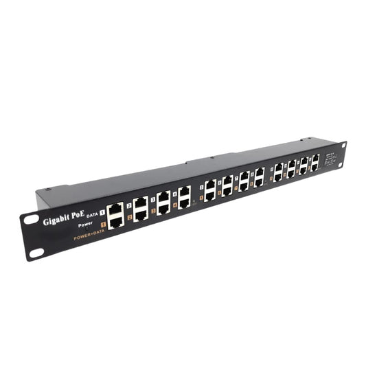 PoE Texas - PoE Injector - 12 Port Gigabit Passive Midspan Injector - Add or Increase Power Over Ethernet to Your Network for 802.3af or at Devices
