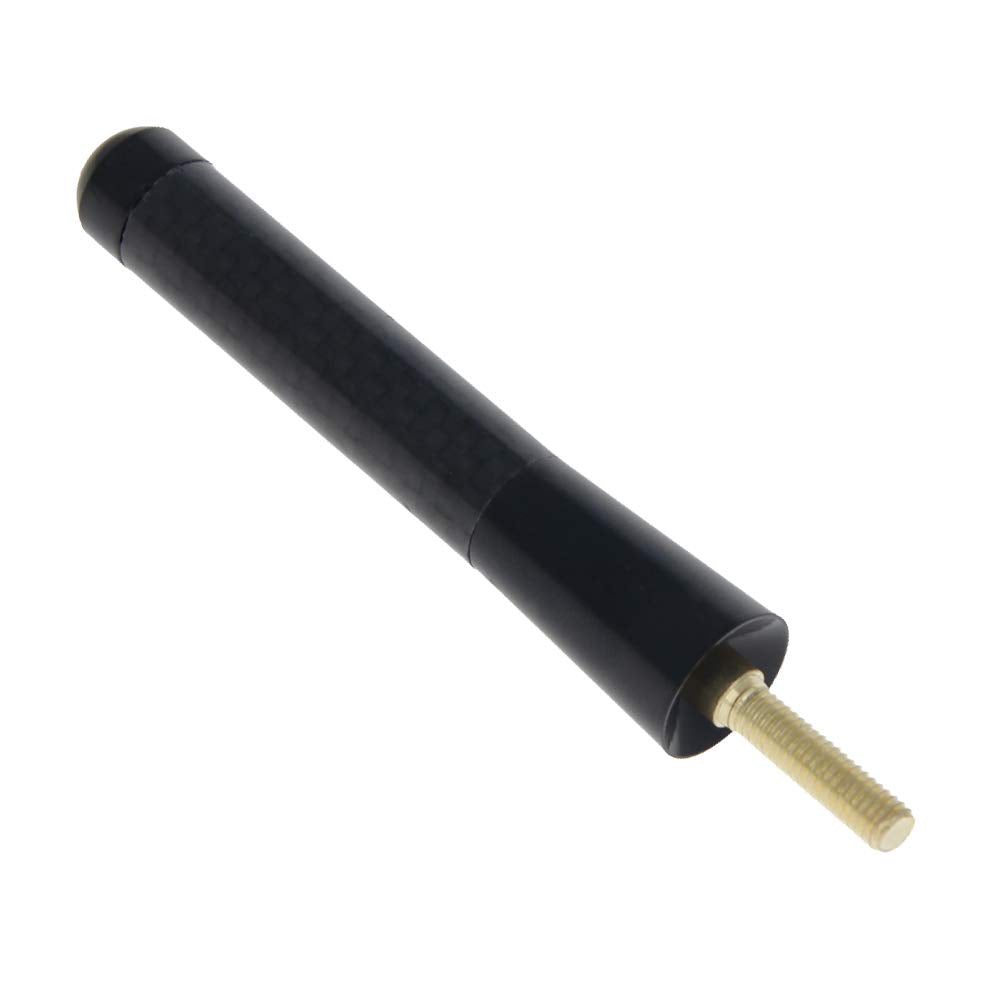 Othmro Universal 3 inches 80mm Black Carbon Fiber Pattern Screw-on Short Car Radio Antenna Black 1 pcs