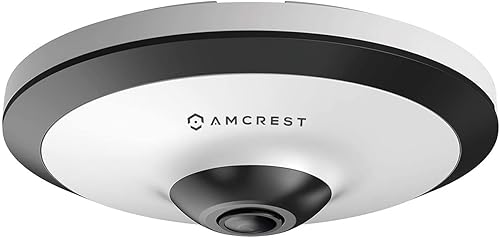 Amcrest Fisheye IP POE Camera, 360° Panoramic 5-Megapixel POE IP Camera, Fish Eye Security Indoor Camera, IVS Features and People Counting, MicroSD