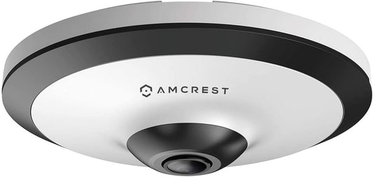 Amcrest Fisheye IP POE Camera, 360° Panoramic 5-Megapixel POE IP Camera, Fish Eye Security Indoor Camera, IVS Features and People Counting, MicroSD