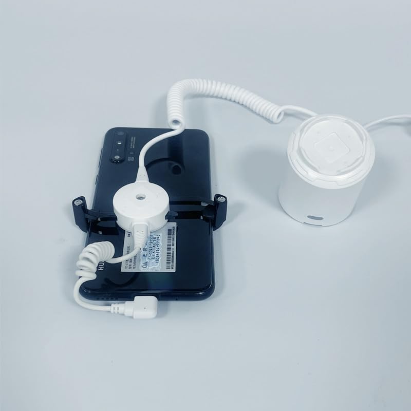 Anti Theft Alarm Device for Mobile Phone Retail, On-Site Alarm, Rechargeable, White (US Plug (for Type-C Interface)