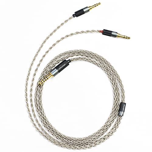 GUCraftsman 6N Single Crystal Silver Upgrade Cable 3.5mm/4.4mm/4Pin XLR Headphone Cable for HIFIMAN SUSVARA Ananda Arya SUNDARA Edition XS HE1000se…