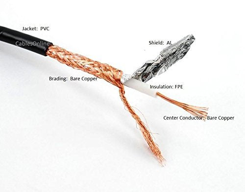 MPD Digital Cablesonline 100ft RG8x Coax Uhf (PL259) Male to Male 50 Ohm Antenna Cable - R-U100