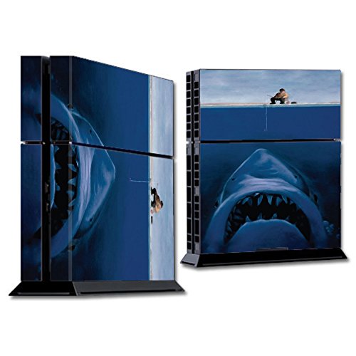 Skin Decal Vinyl Wrap for PS4 Sony Playstation 4 Console (skins only) - Great White shark Boat