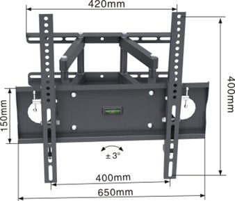 Mount World 1272-31 Articulating Full Motion Dual Arm Wall Mount Bracket with Bundle Single Glass shelf of Cable Box DVD Player Stereo Components