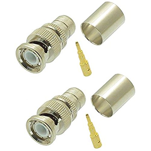 2 Qty BNC Crimp Plug Male Straight for RG8 LMR400 RG213 RG214 Cable RF Connector Ships from USA