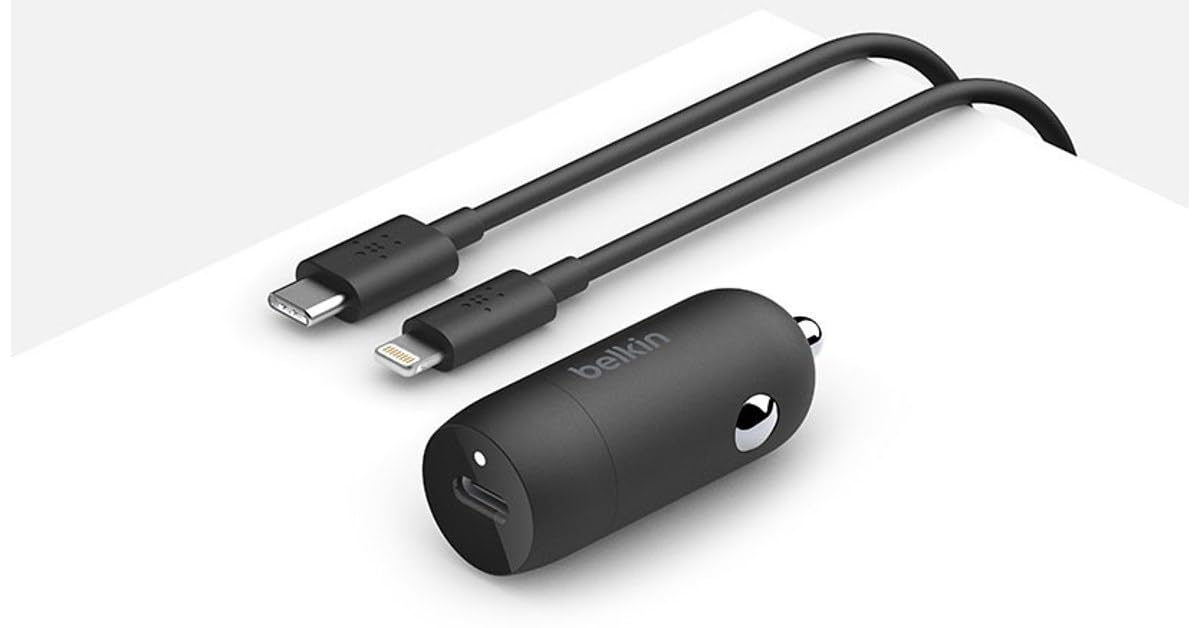 Belkin USB-C Car Charger 18W W/ 4Ft USB-C to Lightning Cable (iPhone Fast Charger for iPhone 11, Pro, Max, XS, Max, XR, X, 8, Plus, iPhone SE 2020)
