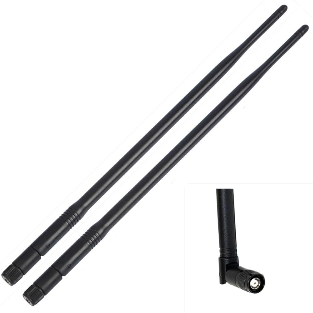 2X 6dBi Dual Band WiFi Antenna RP-TNC Male 2.4GHz/5GHz Omni-Directional for Linksys Router WRT54G WRT54GL WRT54GS WAP54G, Cisco Aironet, Trimble Total
