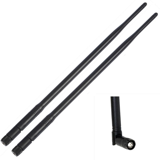 2X 6dBi Dual Band WiFi Antenna RP-TNC Male 2.4GHz/5GHz Omni-Directional for Linksys Router WRT54G WRT54GL WRT54GS WAP54G, Cisco Aironet, Trimble Total