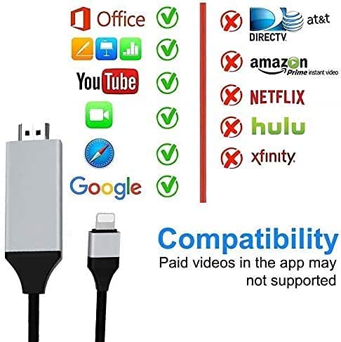 Apple MFi Certified Lightning to HDMI Adapter for Phone to TV,Compatible with iPhone,iPad, Sync Screen Connector Directly Connect
