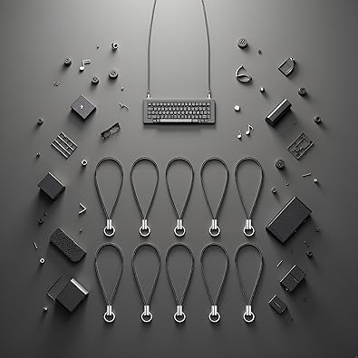 Yxinjy 10 Pcs Black Lanyard Cell Phone Charm Split Ring Strap, Clasp Lariat Cord Strap For Mobile Cell Phone/Mp3/Mp4/Usb Flash Drive/Keyrin Clever