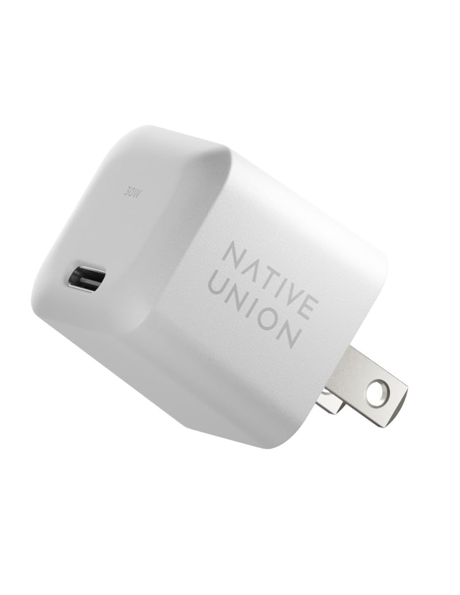Native Union Fast GaN Charger PD 30W - Ultra-Compact Power Delivery Enabled USB-C Charger - Made of Recycled Materials - for MacBook Air, iPads