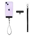 Smartish Phone Wristlet - Case Clinger - Universal iPhone Holder with Detachable Wrist Strap Loop for All Phone Cases - Black Vegan Leather