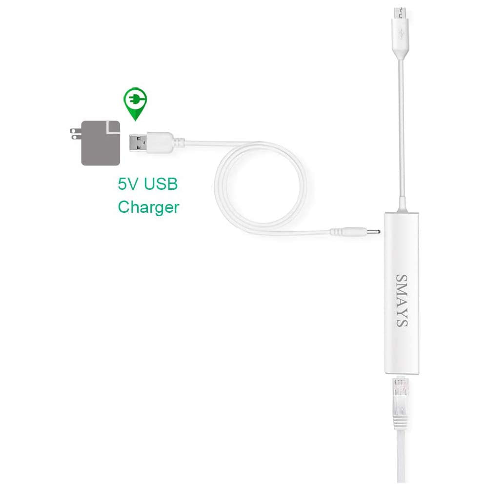 Micro USB OTG to Ethernet Adapter with Powered Hub - Compatible with Raspberry Pi Zero, Older Android Devices, and Google Chromecast