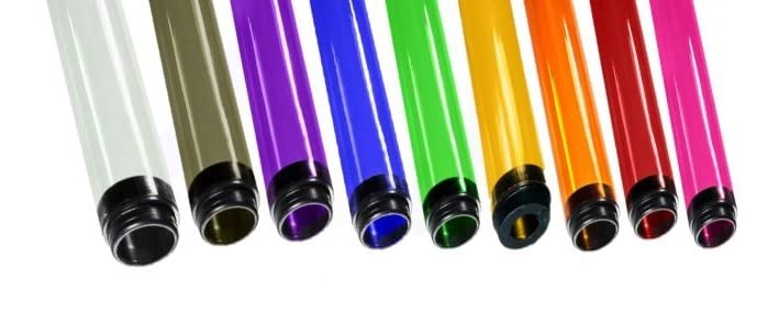 Fluorolite Plastics | T-8 4' (48") Fluorescent Tube Guard with End Caps | 1 1/4" WIDE| 4 PACK | Color: Amber