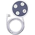 Jasco Surge Protector Power Strip with USB Charger, 3 Outlets, 2 USB Ports, 2.4A Fast Charging, 8 ft Braided Extension Cord, Flat Plug, 450 Joules