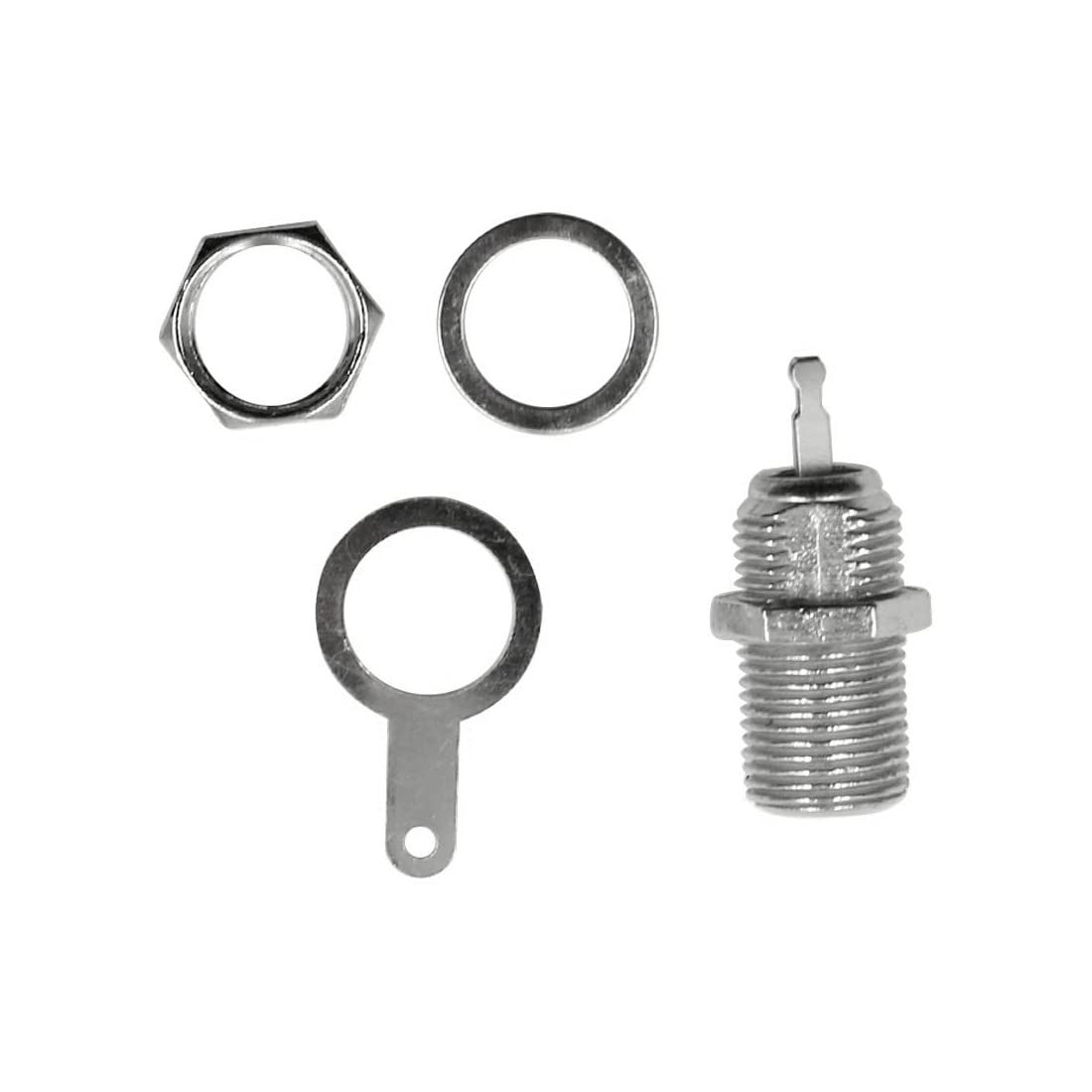GDQLCNXB F Type Panel Mounted Socket Female Jack Solder Connector Adapter - (6 Pcs)