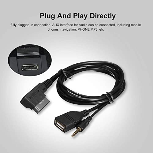 Keenso Audio AMI USB 3.5mm Aux Cable 3.5mm USB Adapter AMI MMI Audio Music Interface Cord Charger Cable for S5 Q5 Q7 A3 A4L A5 (1pc) (1 pc)