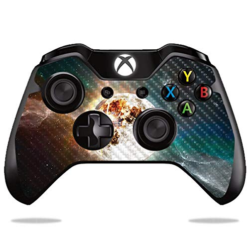 MightySkins Carbon Fiber Skin for Microsoft Xbox One or One S Controller - Moon Explosion | Protective, Durable Textured Carbon Fiber Finish | Easy