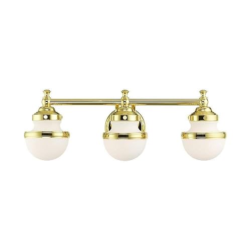 Livex Lighting 3 Light Polished Brass Bath Vanity,5713-02