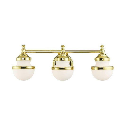 Livex Lighting 3 Light Polished Brass Bath Vanity,5713-02