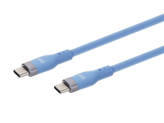 Monoprice USB 2.0 USB-C to USB-C Silicone Cable 6ft Blue
