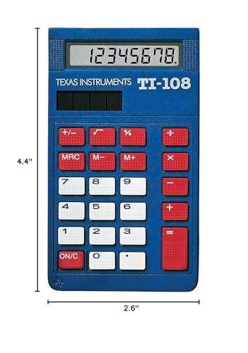 Texas Instruments TI-108 Teacher Kit TI-108TK 8-Digit Desktop Calculator, Blue (TI108TK)