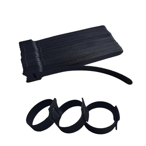 6 Inches Black Reusable Cable Ties,Multi-purpose Adjustable Cord Straps, Cable Organizer,Cord Wrap and Hook Loop Cords Management,Adjustable Cord Ties