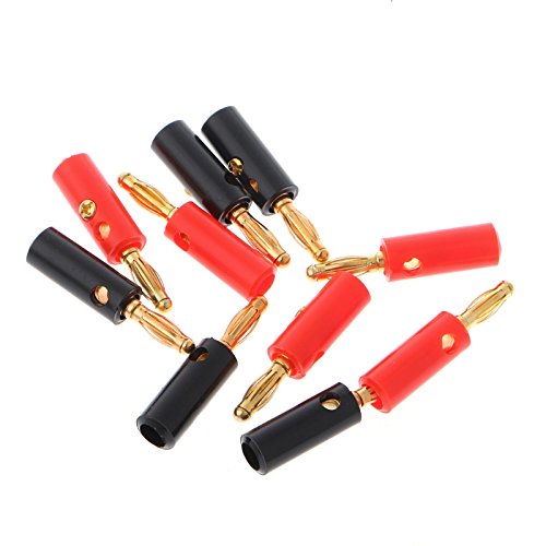 VizGiz 10 Pack Banana Plugs Replacement Screw On Type Banana Speaker Plug Connectors Audio Jack for Speaker Wire Wall Plate Binding Post Home Theater