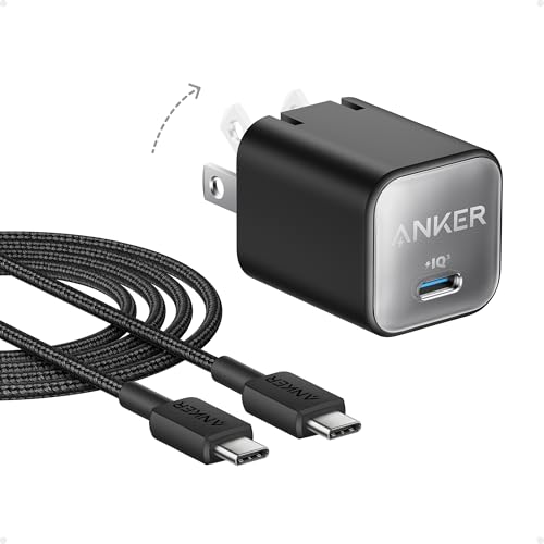 Anker Nano Phone Charger, USB C GaN Charger 30W, PIQ 3.0 Foldable PPS Fast Charger USB C for iPhone 17/16 and More Series, Galaxy, iPad, Compatible