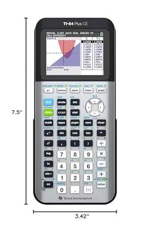 Texas Instruments TI-84 Plus CE Python Color Graphing Calculator, Galaxy Gray (Metallic)