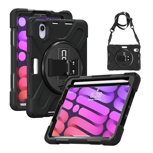 CODi Rugged Case for iPad Mini 6/iPad Mini A17 Pro | 360° Protection, Drop-Test Certified, Rotating Kickstand