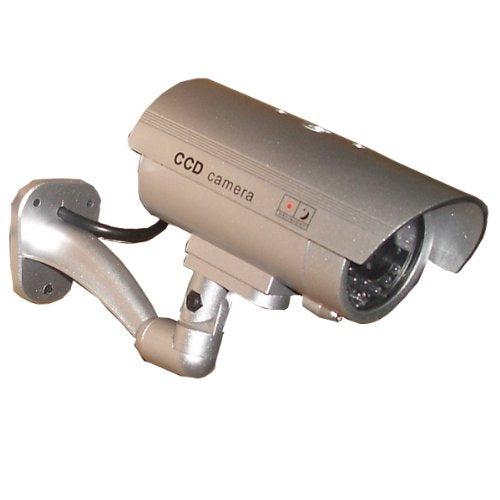 JYtrend 4 Pack (TM) Outdoor Dummy Fake Security Camera with Inflared LEDs Blinking Light, Silver