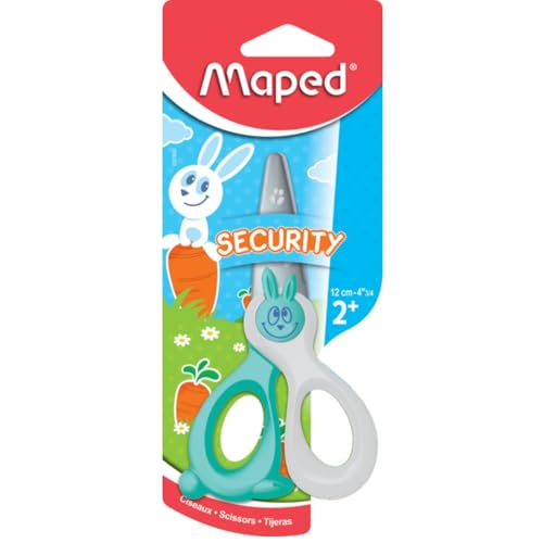Baker Ross Ltd Maped Kidicut Safety Scissors, Kids, 4.75 Inch, Blunt Tip, Right & Left Handed (037800)