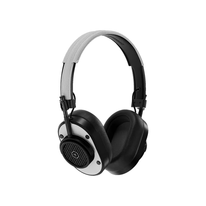 MASTER & DYNAMIC MH40 Over-Ear Wireless Headphones Gen II, Black Metal/White Leather