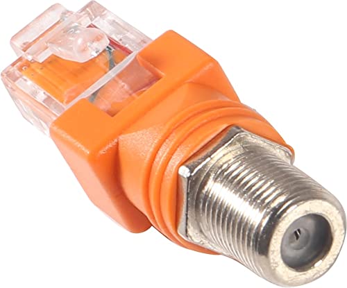Coliao 6pcs RF to RJ45 Converter Adapter, F Female to RJ45 Male Coaxial Barrel Coupler, Coaxial to Ethernet Adapter