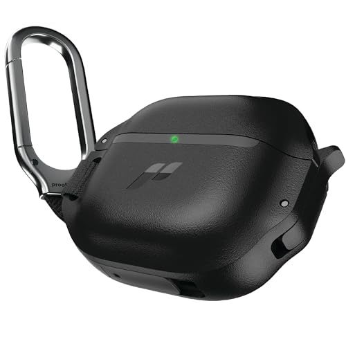 Proof Labs for AirPods 4 Case with Lock - Tough AirPods 4th Generation Case Cover with Carabiner, Rugged Protection and Hard Protective Shell (Black