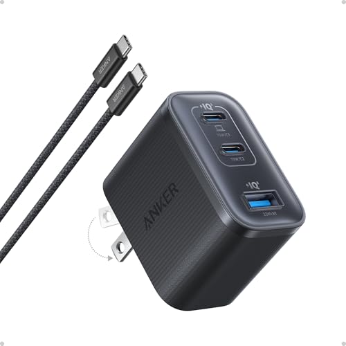 Anker Nano USB C Charger, Ultra-Fast 70W Output 3-Port Fast Charger USB C, Type C Charger Fast Charging, Compact and Stylish, for iPhone 17/16 Series