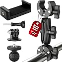 ALLVORIA Premium 3in1Umbrella Clamp for Chairs Strollers Boats & Kayaks Adjustable Mounting Bracket for Umbrella Camera & Phone Durable Anti Slip