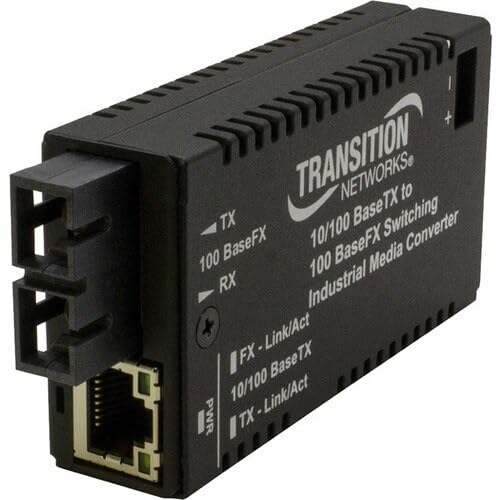 Transition Networks M/E-ISW-FX-02(SC) Hardened Mini Fast Ethernet Media Converter M/E-ISW Series - Fiber Media Converter - 100Mb LAN - 10Base-T