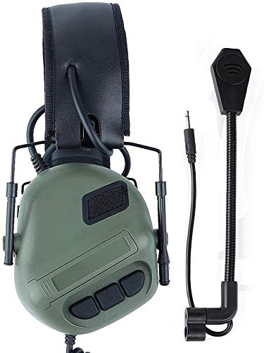 ATAIRSOFT Tactical Headset Wargame Airsoft Hunting Headphone Without Noise Cancellation Function (OD Green)