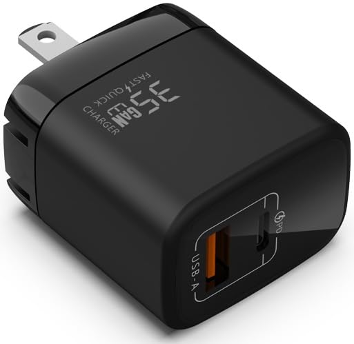 Fast 35W Dual USB-C Plus USB-A Charger - GaN Power Delivery - Fast Compact Power Adapter for Laptops, Smart Phones, Tablets and Thousands of Other