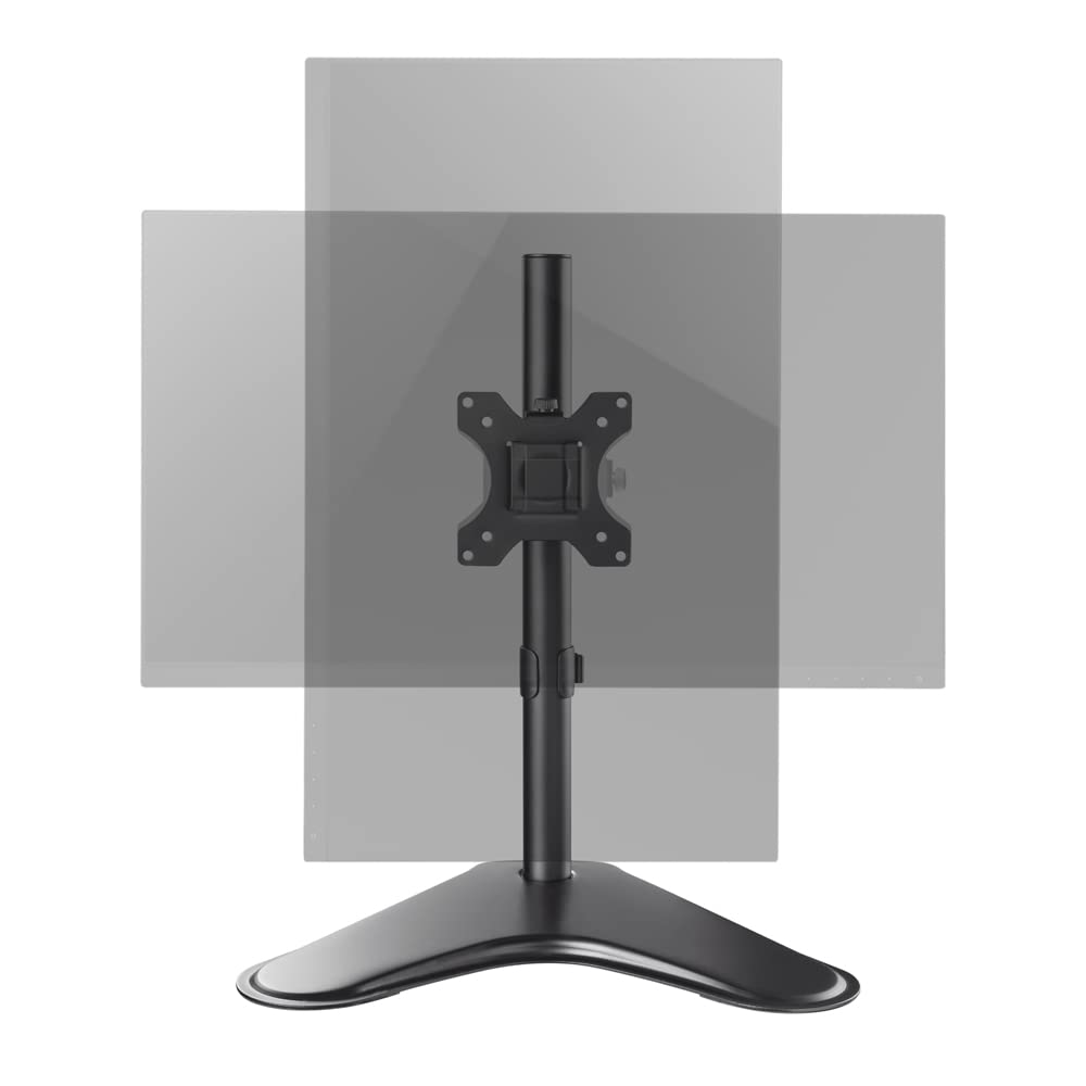 Amer EZSTAND Monitor Free-Standing Desk Stand for 1 Screen up to 32 inches Heavy-Duty Fully Adjustable with Max VESA 100x100mm